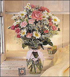 Bouquet for Baby Girl with Frame Davis Floral Clayton Indiana from Davis Floral