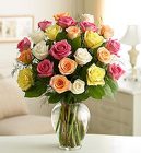 Two Dozen Premium <BR>Long Stem Assorted Roses