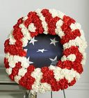 Red and White Patriotic Memorial Wreath 