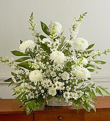 Sympathy Basket in White 