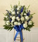 Blue & White Sympathy Standing Basket 