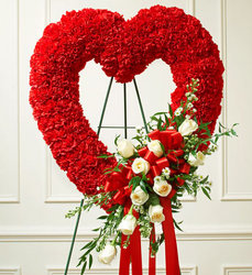 Red and White Open Heart<br> with White Roses Davis Floral Clayton Indiana from Davis Floral
