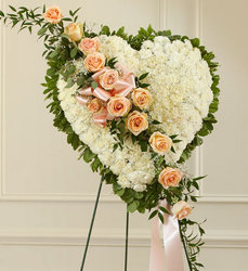 White Heart with <br>Peach Rose Break Davis Floral Clayton Indiana from Davis Floral