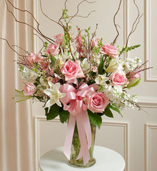 Pink and White Large <BR>Sympathy Vase Arrangement Davis Floral Clayton Indiana from Davis Floral