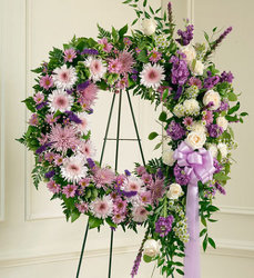 Lavender and White <br>Standing Wreath Davis Floral Clayton Indiana from Davis Floral
