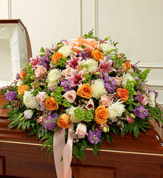 Multicolor Pastel Mixed <BR>Casket Cover Davis Floral Clayton Indiana from Davis Floral