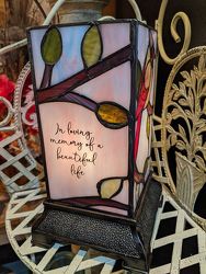 LOVING MEMORY ACCENT LAMP <br> STAINED GLASS CARDINAL Davis Floral Clayton Indiana from Davis Floral