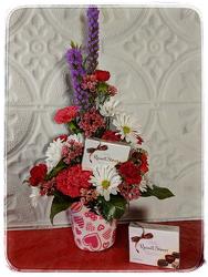 Heart of Hearts Bouquet <br> With Chocolates Davis Floral Clayton Indiana from Davis Floral