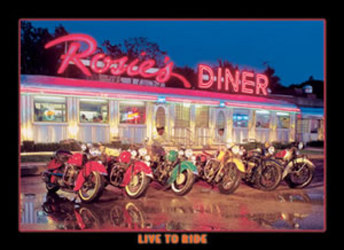 Rosie's Diner Ride <br> To Live Tin Sign  Davis Floral Clayton Indiana from Davis Floral