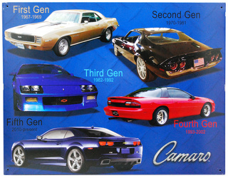 Chevy Camero 5 Generations <br> Tin Sign Davis Floral Clayton Indiana from Davis Floral
