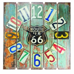 Plank Board Route 66 <br> Wall Clock Davis Floral Clayton Indiana from Davis Floral