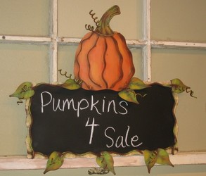Pumpkins Sign With Stake