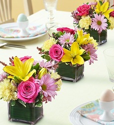 Spring Centerpiece Trio Davis Floral Clayton Indiana from Davis Floral