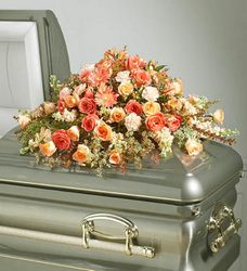 Peach Casket Spray  Davis Floral Clayton Indiana from Davis Floral