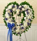 Blue & White Standing Open Heart  Davis Floral Clayton Indiana from Davis Floral