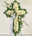 White Cross with<br> White Rose Break Davis Floral Clayton Indiana from Davis Floral