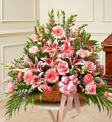 Pink Fireside Basket Davis Floral Clayton Indiana from Davis Floral