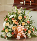 Peach, Orange, and White <BR>Mixed Hearth Basket Davis Floral Clayton Indiana from Davis Floral