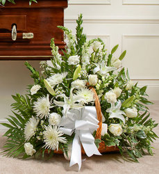 White Fireside Basket Davis Floral Clayton Indiana from Davis Floral