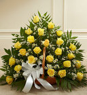 Yellow and White Rose <BR>Hearth Basket Davis Floral Clayton Indiana from Davis Floral