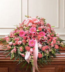 Pink Casket Cover Davis Floral Clayton Indiana from Davis Floral