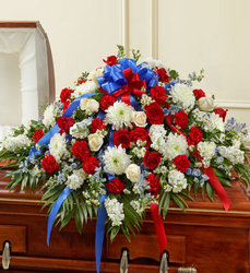 Red White and Blue <br> Casket Cover Davis Floral Clayton Indiana from Davis Floral