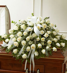 White Rose  <br>Casket Cover Davis Floral Clayton Indiana from Davis Floral