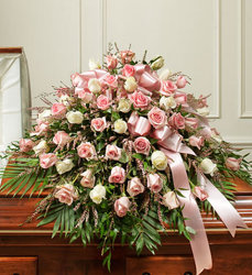 Pink And White <br>Casket Cover Davis Floral Clayton Indiana from Davis Floral