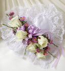 Lavender and White Satin<br> Heart Casket Pillow Davis Floral Clayton Indiana from Davis Floral