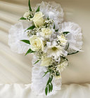 White Satin Cross <br>Casket Pillow Davis Floral Clayton Indiana from Davis Floral