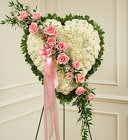 White Heart with <br>Pink Rose Break Davis Floral Clayton Indiana from Davis Floral
