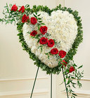 White Heart with<br> Red Rose Break Davis Floral Clayton Indiana from Davis Floral