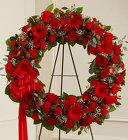 Red Mixed Standing Wreath Davis Floral Clayton Indiana from Davis Floral