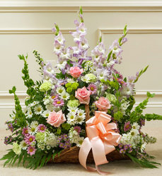 Pastel Mixed Flower<br> Hearth Basket Davis Floral Clayton Indiana from Davis Floral