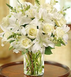 Classic All White <br>Arrangement for Sympathy Davis Floral Clayton Indiana from Davis Floral