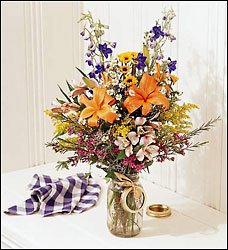 Rustic Wildflowers <BR>in a Jar  Davis Floral Clayton Indiana from Davis Floral