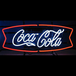 Coca-Cola Red And White <br> Fishtail Neon Sign Davis Floral Clayton Indiana from Davis Floral