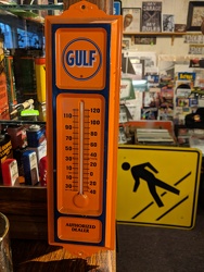 Gulf Oil Dealer Thermometer Davis Floral Clayton Indiana from Davis Floral