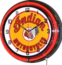 Indian Motorcycles Deluxe <br> Double Neon Wall Clock  Davis Floral Clayton Indiana from Davis Floral