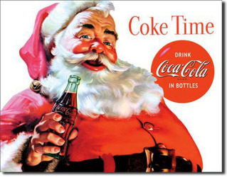 Coca-Cola Santa <br> Coke Time Tin Sign  Davis Floral Clayton Indiana from Davis Floral