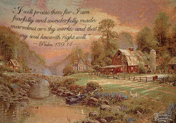 Thomas Kinkade<br>Sunset at Riverbend Farm Davis Floral Clayton Indiana from Davis Floral