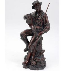 Bronze Fisherman <br> Figurine Davis Floral Clayton Indiana from Davis Floral