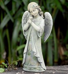 Angel with Flower Figurine Davis Floral Clayton Indiana from Davis Floral